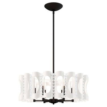 Twilight 8.5"H x 25"W 6-Light Crystal Chandelier in White