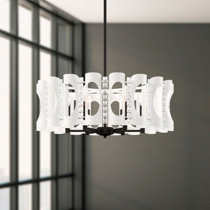 Twilight 8.5"H x 25"W 6-Light Crystal Chandelier in White