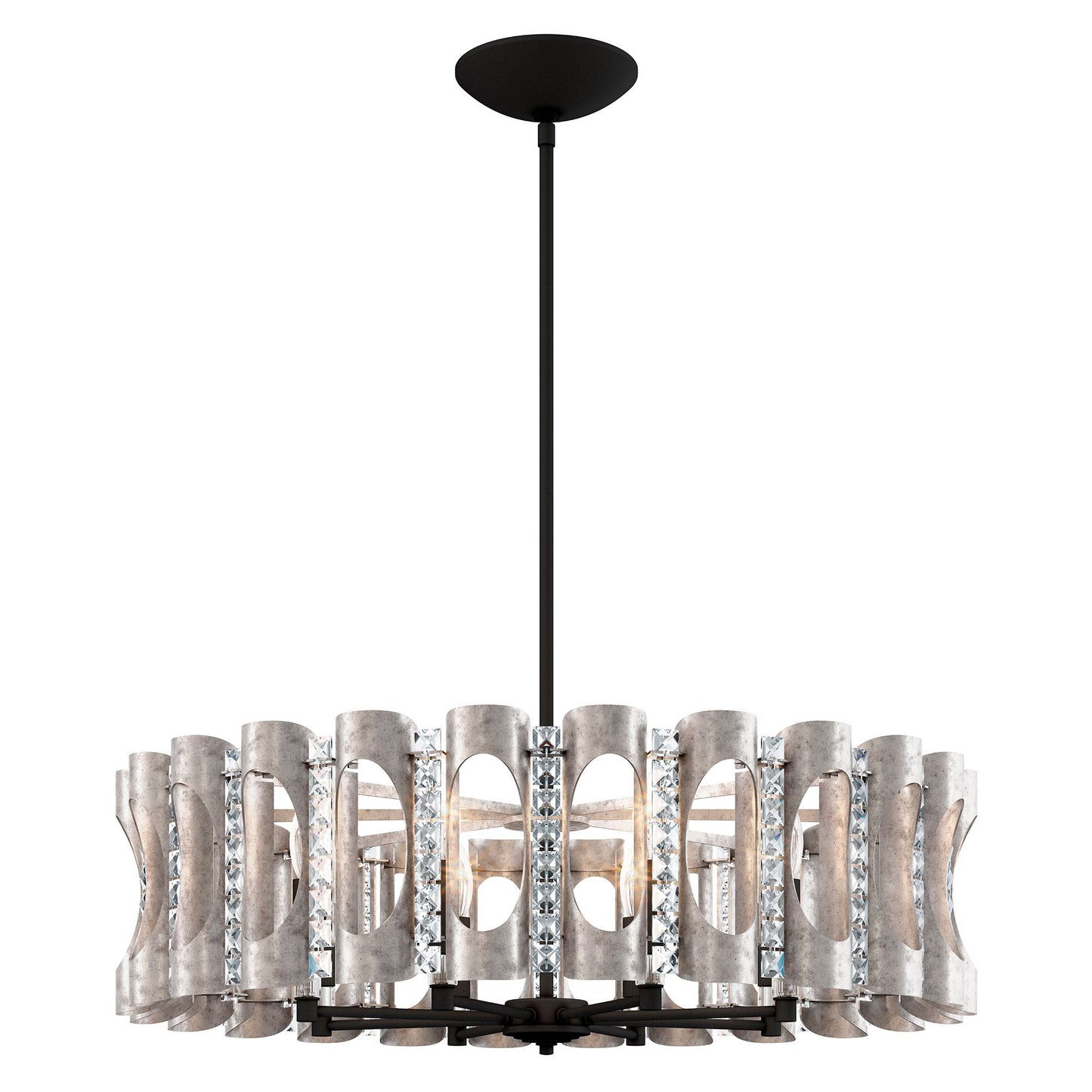 Twilight 8.5"H x 31"W 8-Light Crystal Chandelier in Antique Silve