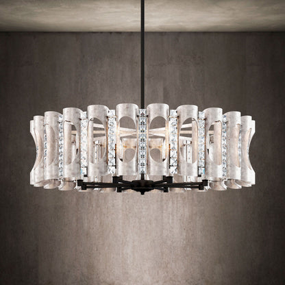 Twilight 8.5"H x 31"W 8-Light Crystal Chandelier in Antique Silve