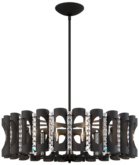 Twilight 8.5"H x 31"W 8-Light Crystal Chandelier in Black