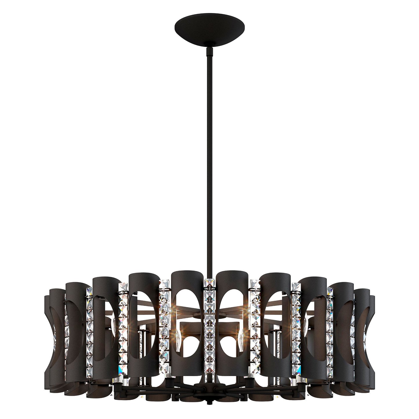 Twilight 8.5"H x 31"W 8-Light Crystal Chandelier in Black
