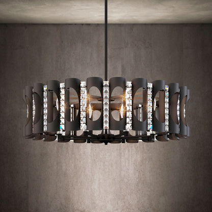 Twilight 8.5"H x 31"W 8-Light Crystal Chandelier in Black