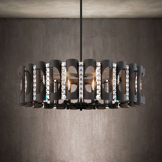 Twilight 8.5"H x 31"W 8-Light Crystal Chandelier in Black