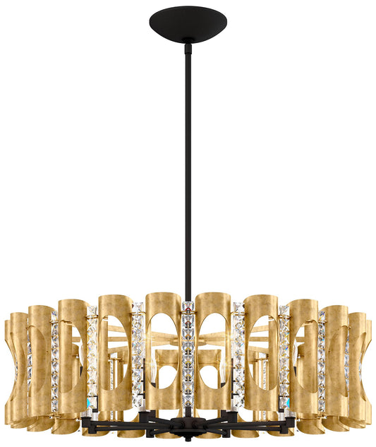 Twilight 8.5"H x 31"W 8-Light Crystal Chandelier in Heirloom Gold