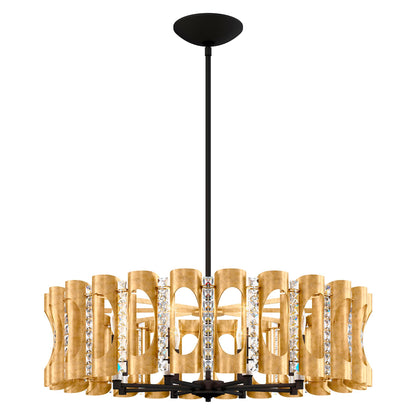 Twilight 8.5"H x 31"W 8-Light Crystal Chandelier in Heirloom Gold