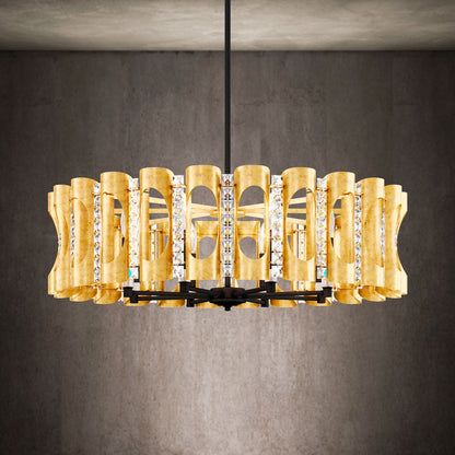 Twilight 8.5"H x 31"W 8-Light Crystal Chandelier in Heirloom Gold