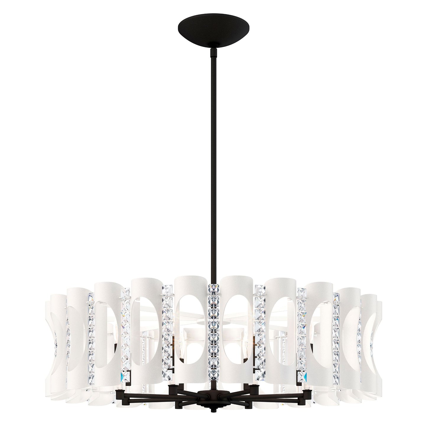 Twilight 8.5"H x 31"W 8-Light Crystal Chandelier in White