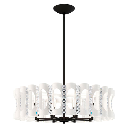 Twilight 8.5"H x 31"W 8-Light Crystal Chandelier in White