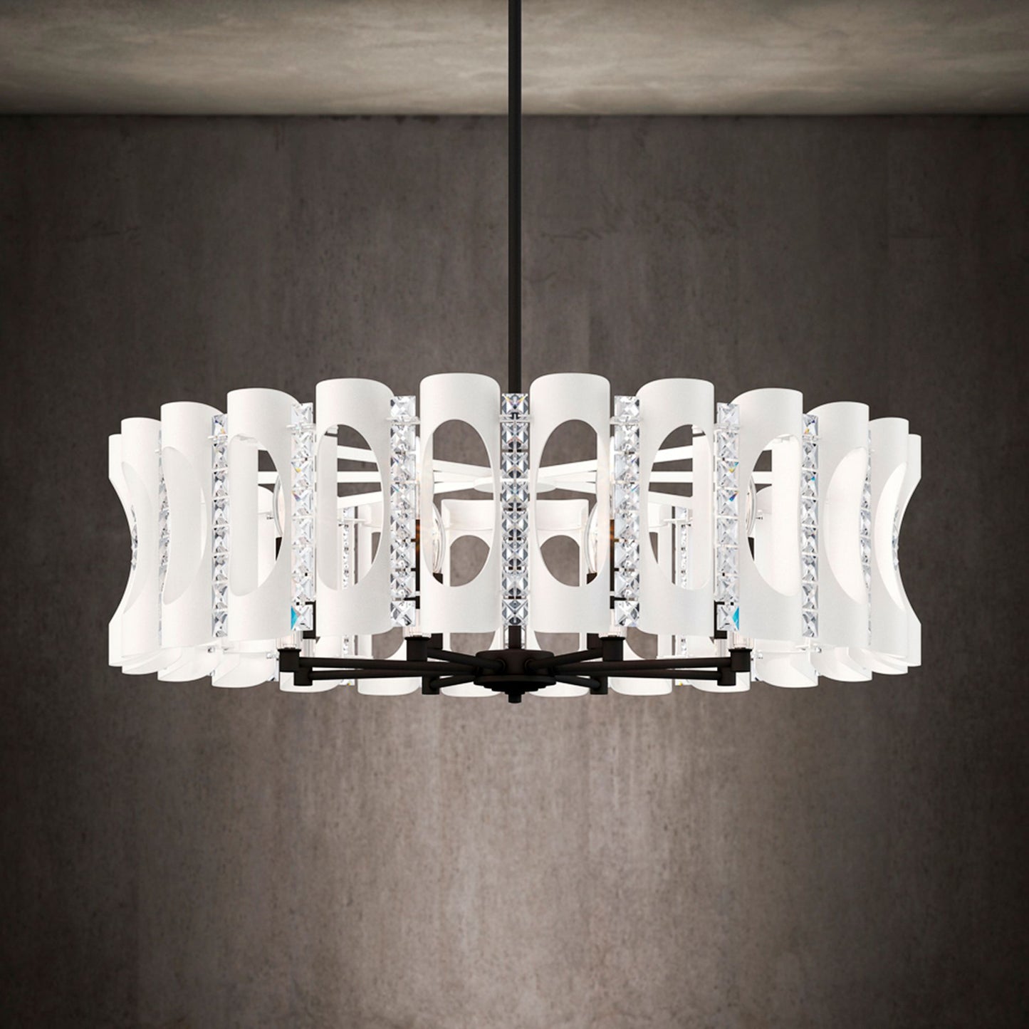 Twilight 8.5"H x 31"W 8-Light Crystal Chandelier in White