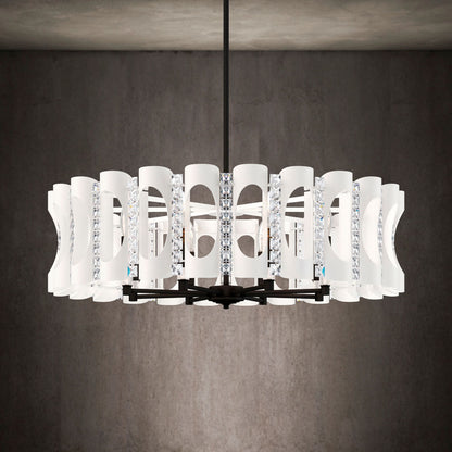 Twilight 8.5"H x 31"W 8-Light Crystal Chandelier in White