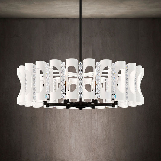 Twilight 8.5"H x 31"W 8-Light Crystal Chandelier in White