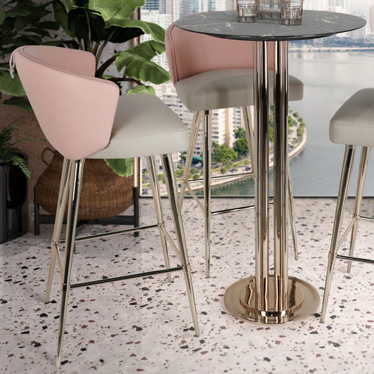 Two-Tone Leather Bar Stool