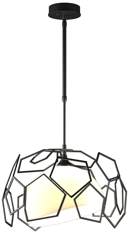 Umbra Coastal Black Outdoor Pendant With Opal Glass