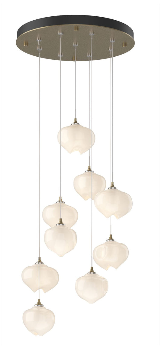 Ume 20.5"W 9-Light Round Soft Gold Standard Pendant w/ Frosted Glass S