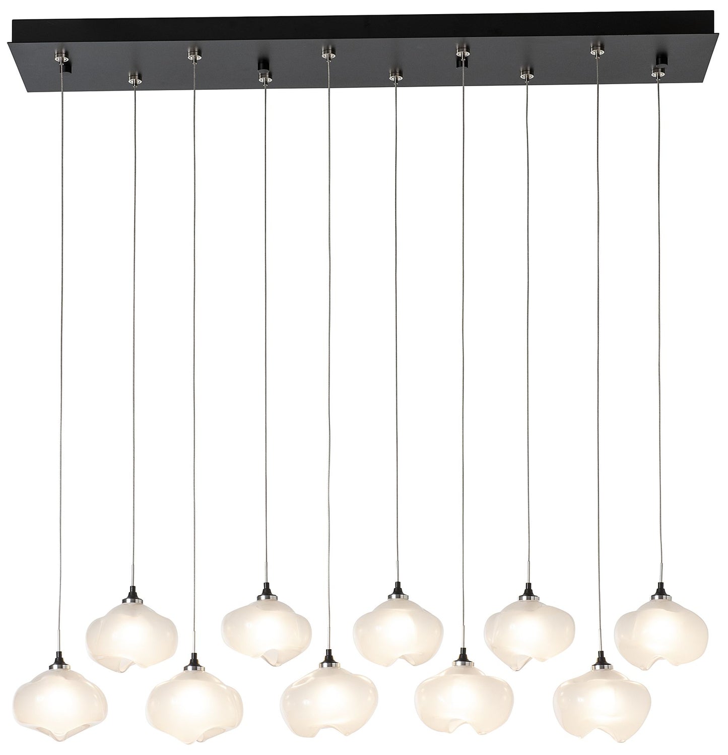 Ume 44.7" Rectangular Black Long Pendant with Frosted Glass