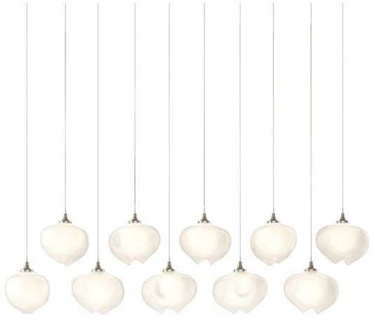 Ume 44.7"W 10-Light Rectangular Soft Gold Long Pendant w/ Frosted Shad