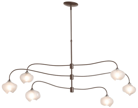 Ume 58.6" Wide 6.Light Large Bronze Pendant With Frosted Glass Shade