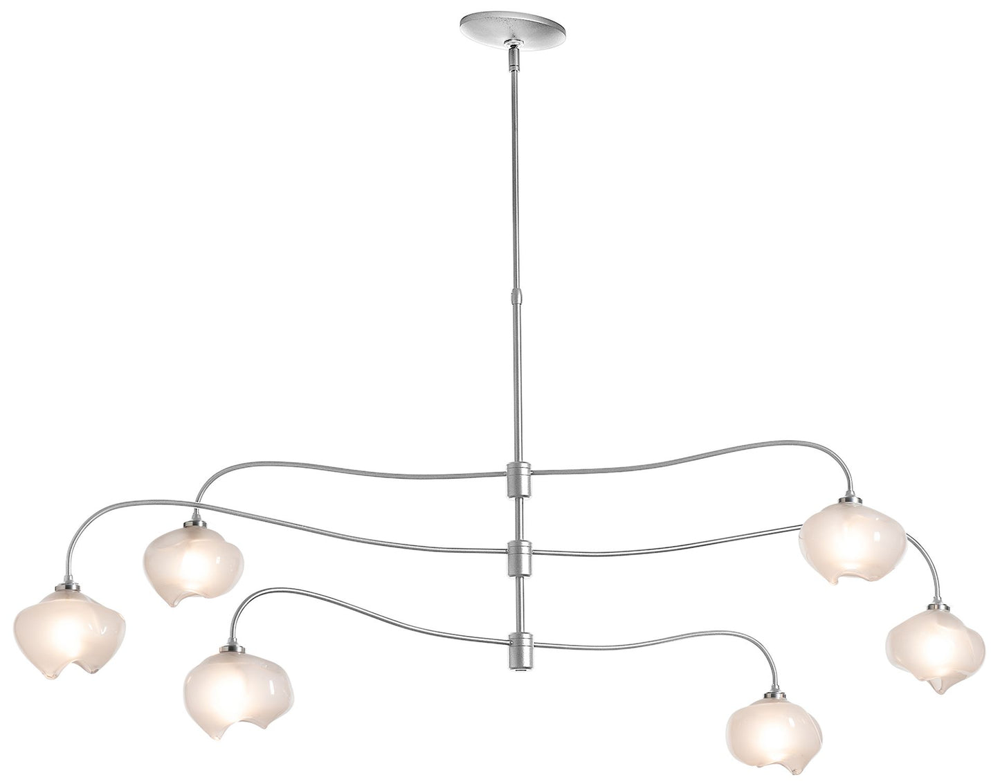 Ume 58.6" Wide 6.Light Large Sterling Pendant With Frosted Glass Shade