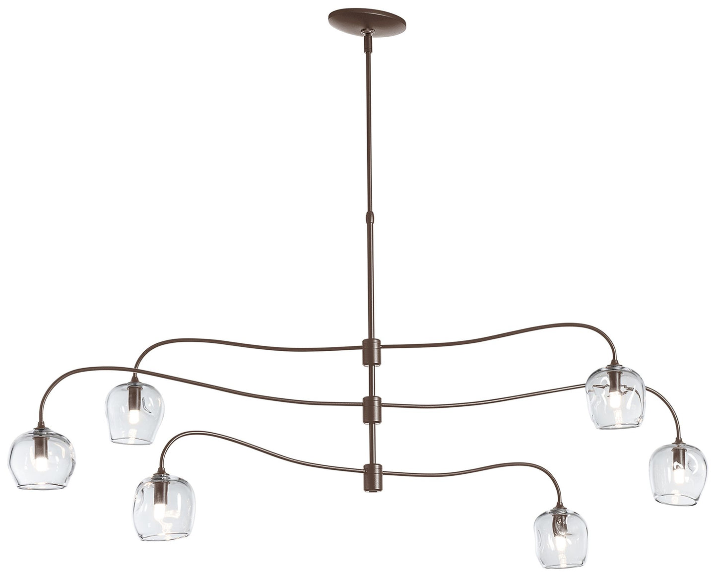 Ume 6-Light Large Pendant - Bronze Finish - Clear Glass - Standard Height