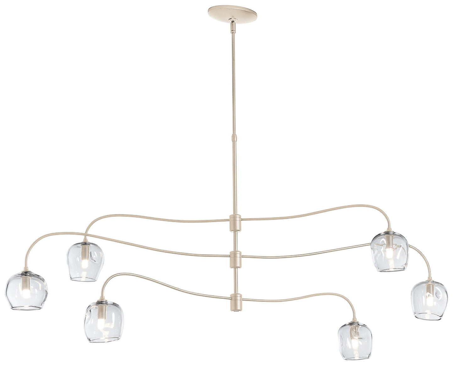 Ume 6-Light Large Pendant - Gold Finish - Clear Glass - Standard Height