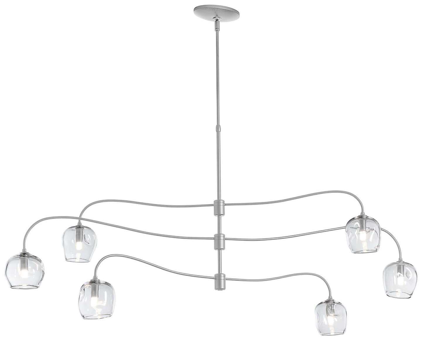 Ume 6-Light Large Pendant - Platinum Finish - Clear Glass - Standard Height