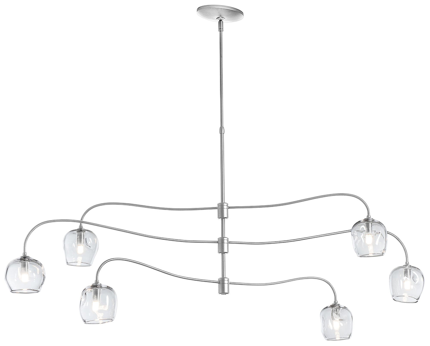 Ume 6-Light Large Pendant - Sterling Finish - Clear Glass - Standard Height