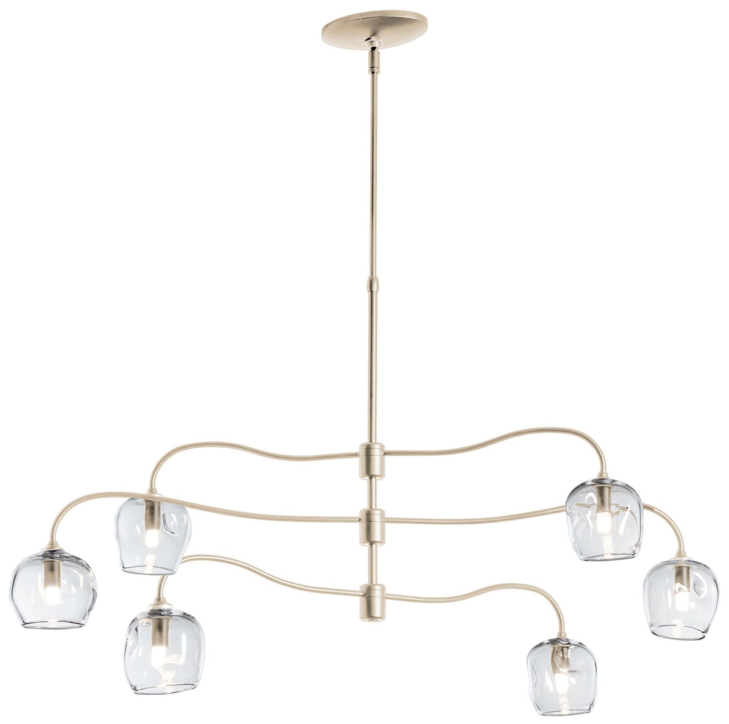 Ume 6-Light Pendant - Gold Finish - Clear Glass - Standard Height