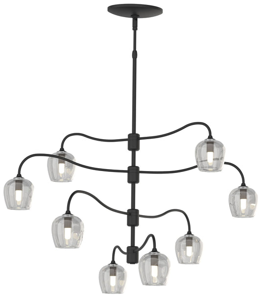 Ume 8-Light Pendant - Black - Thumbprint Cool Grey