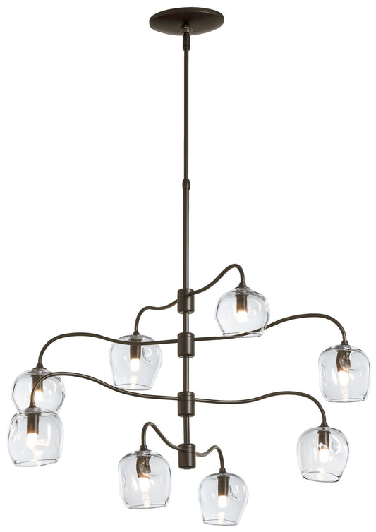 Ume 8-Light Pendant - Bronze Finish - Clear Glass - Standard Height