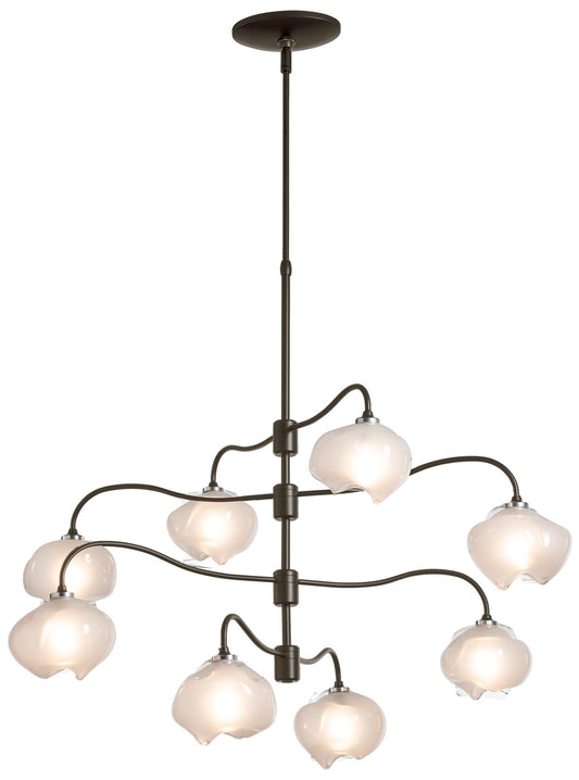 Ume 8-Light Pendant - Bronze Finish - Frosted Glass - Standard Height