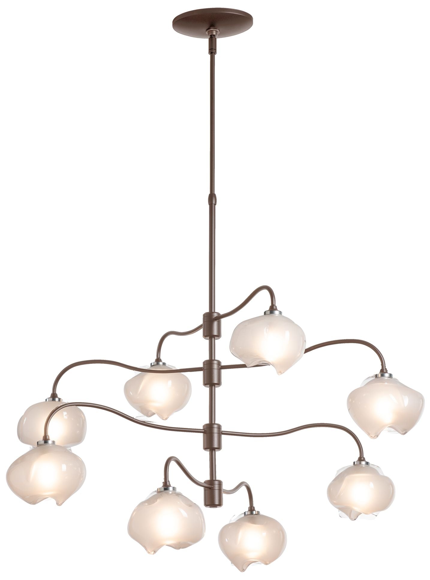 Ume 8-Light Pendant - Bronze Finish - Ume Frosted Glass - Standard Height