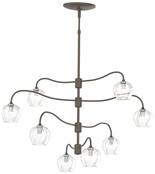 Ume 8-Light Pendant - Bronze - Thumbprint Clear