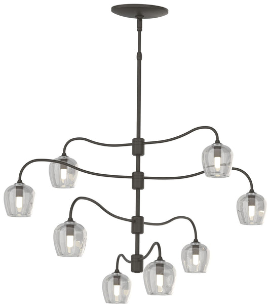 Ume 8-Light Pendant - Dark Smoke - Thumbprint Cool Grey