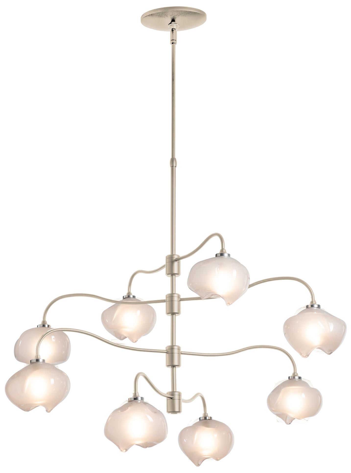 Ume 8-Light Pendant - Gold Finish - Frosted Glass - Standard Height