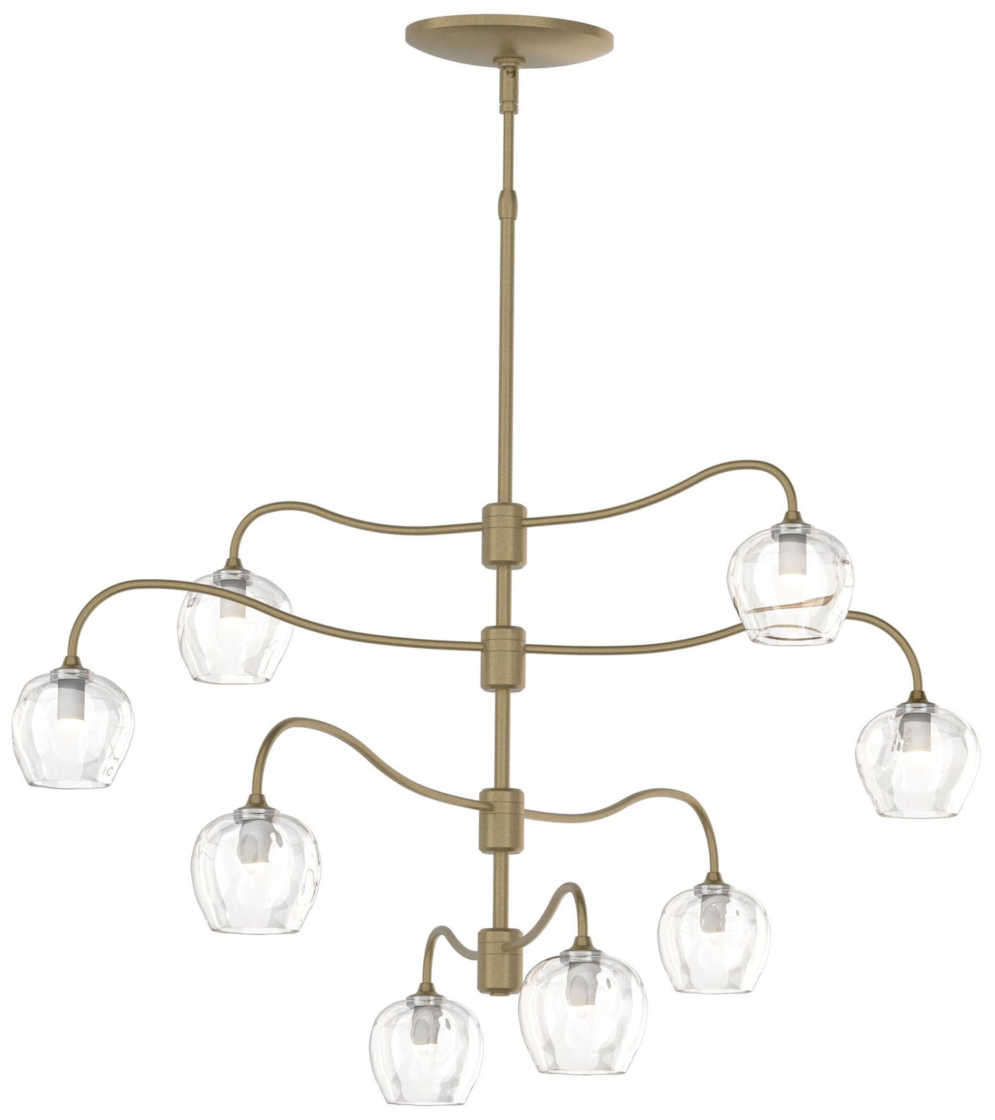 Ume 8-Light Pendant - Gold - Thumbprint Clear