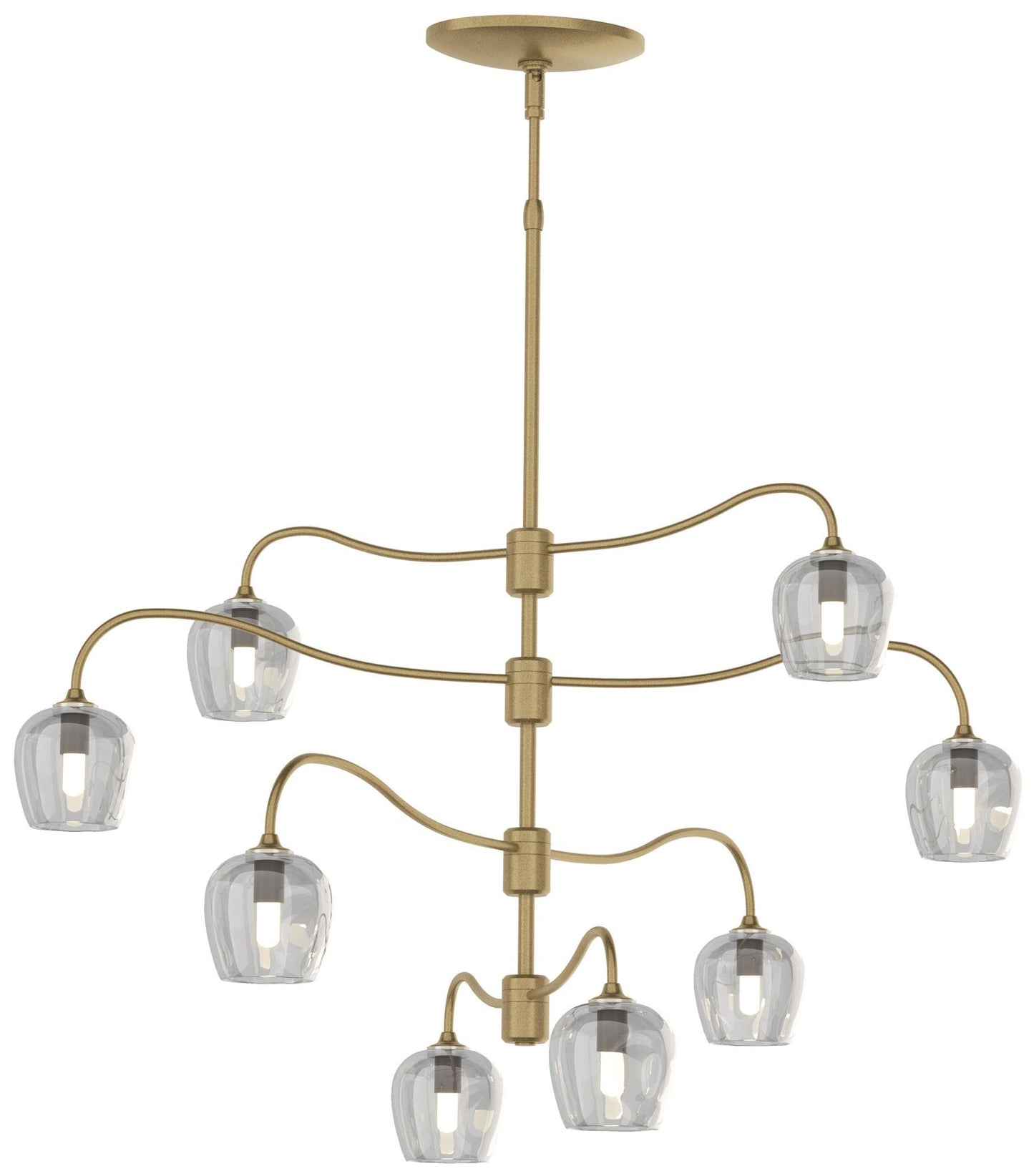 Ume 8-Light Pendant - Gold - Thumbprint Cool Grey