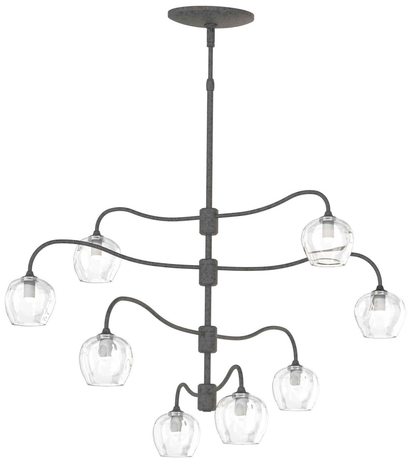 Ume 8-Light Pendant - Iron - Thumbprint Clear