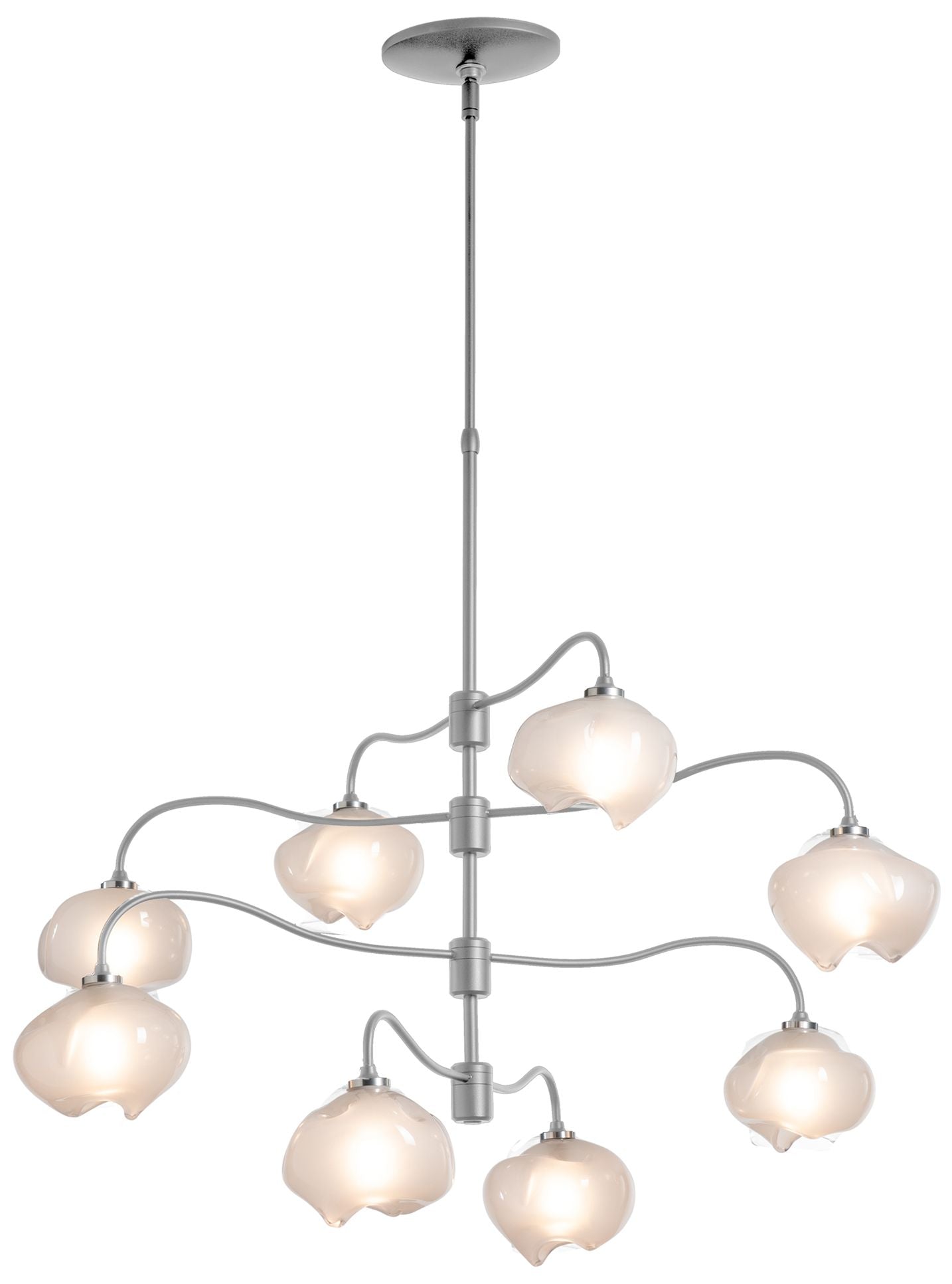 Ume 8-Light Pendant - Platinum Finish - Frosted Glass - Standard Height