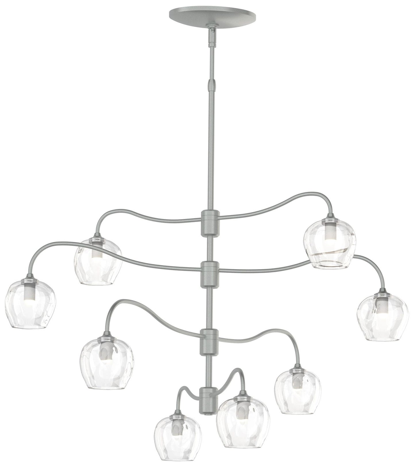 Ume 8-Light Pendant - Platinum - Thumbprint Clear