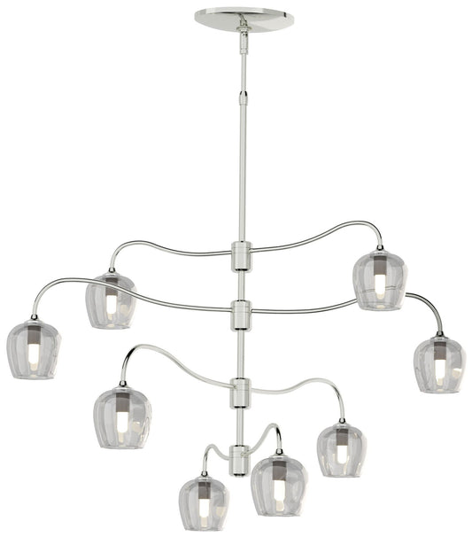 Ume 8-Light Pendant - Sterling - Thumbprint Cool Grey