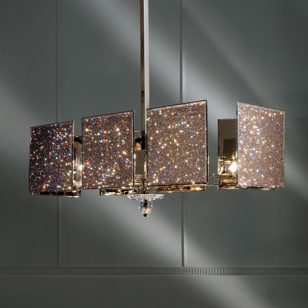 Unique Contemporary Italian Silver Ceiling Light