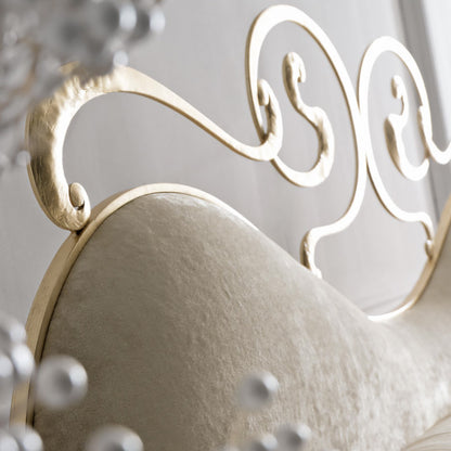 Upholstered Gold Leaf Swirls Bed