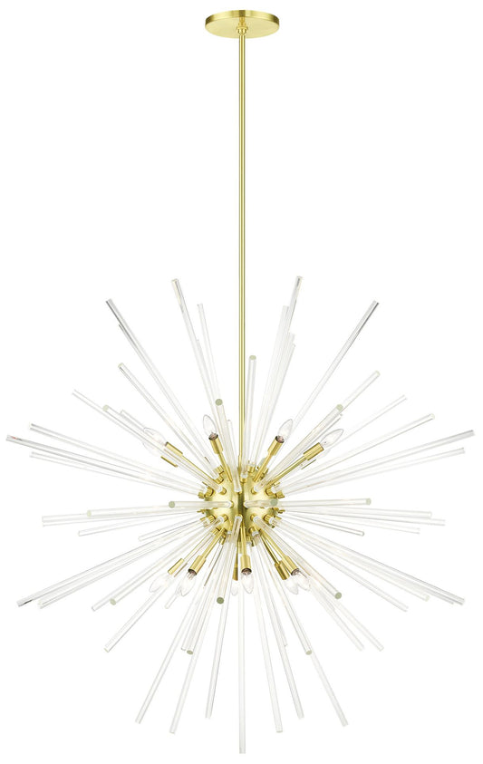 Utopia 16 Light Satin Brass Foyer Pendant Chandelier