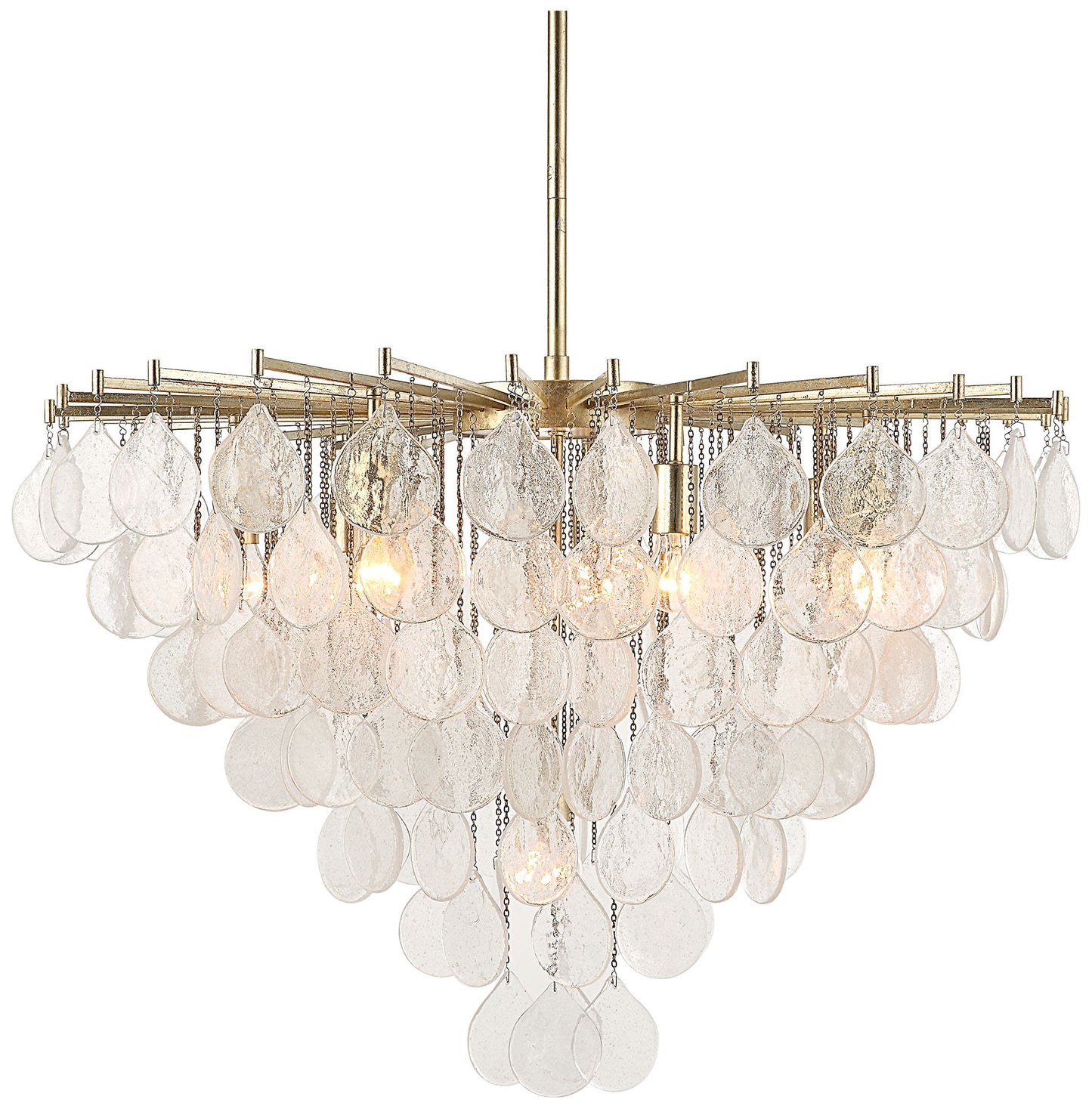 Uttermost Goccia 38" Wide Silver Leaf 8-Light Pendant