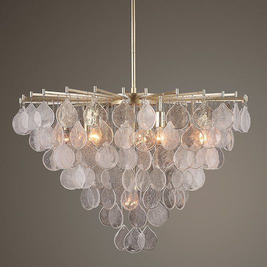 Uttermost Goccia 38" Wide Silver Leaf 8-Light Pendant