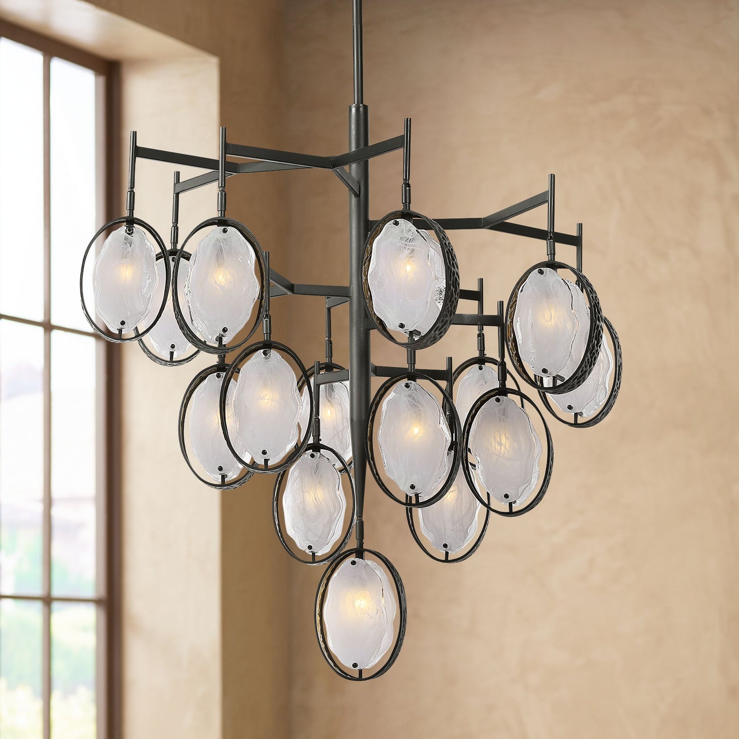 Uttermost Maxin 36 1/4" Dark Bronze 15-Light Rustic Modern Chandelier