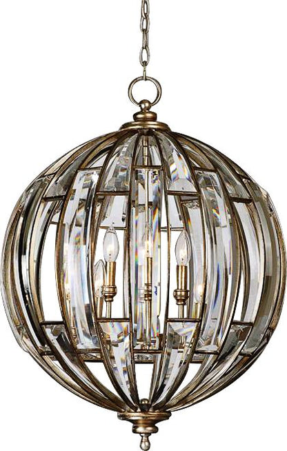 Uttermost Vicentina 22" Wide Silver Champagne Leaf Pendant