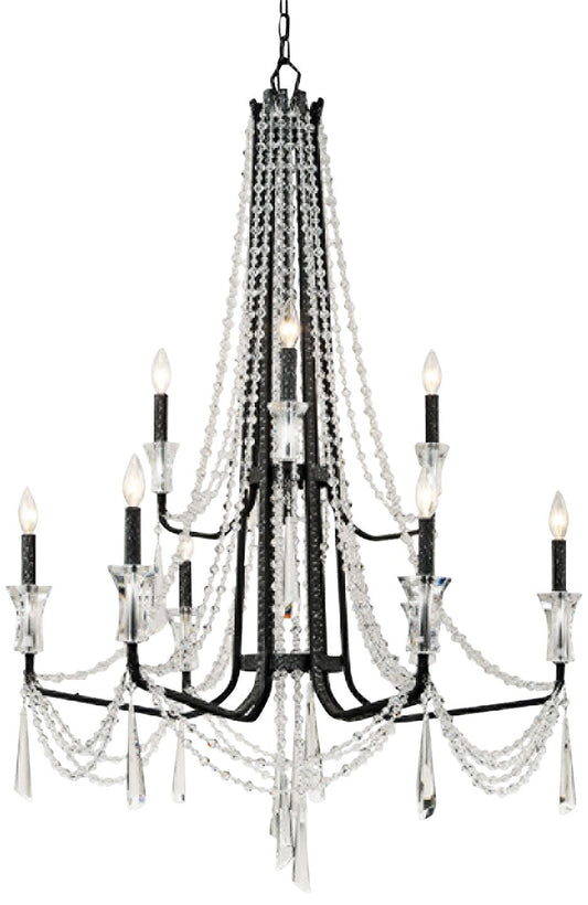 Varaluz Barcelona 34 1/2"W Onyx Crystal 9-Light Chandelier