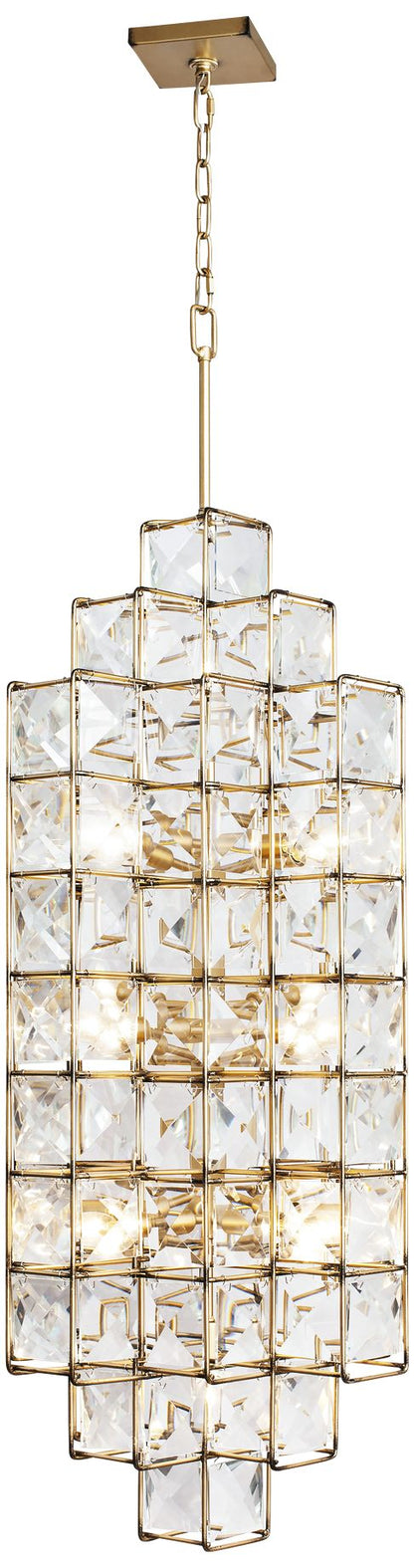 Varaluz Cubic 18 1/2"W Calypso Gold w/ Crystal Foyer Pendant